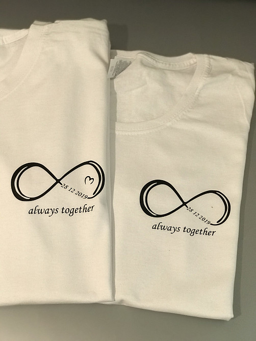 Парні футболки для закоханих хлопця і дівчини — always together з датами річини Чернівці - фото 3