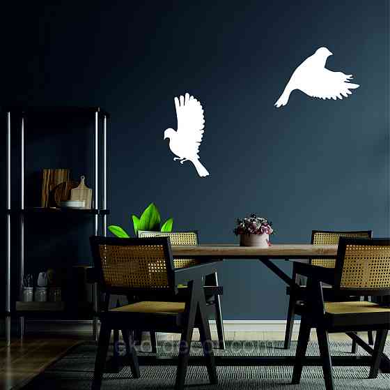 Декоративное настенное Панно «Птичка» Декор на стену(цена за 1шт) 30*21 см, Белый Киев