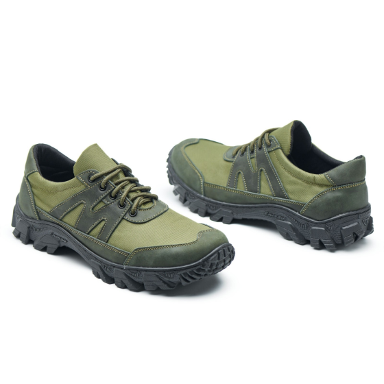 Кросівки тактичні з натуральної шкіри та кордури колір хакі 45 (30) Харків