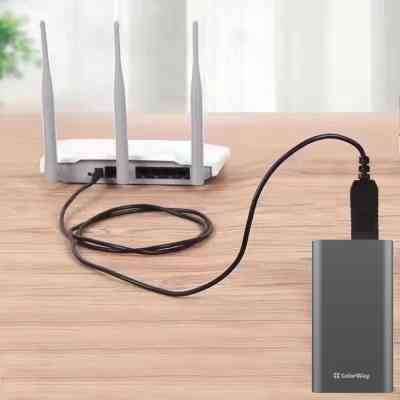 Кабель питания USB to DC 5.5x2.5mm 12V 1.0m black ColorWay (CW-CBUD067-BK) Винница