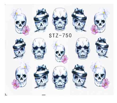 Наклейки для нігтів Черепа 5 на 6 см різнобарвний Київ