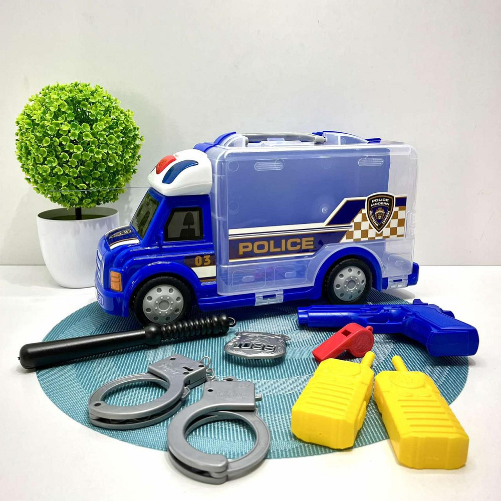 Машинка з поліцейським набором у валізі Синій (661-173) Чернігів - фото 1