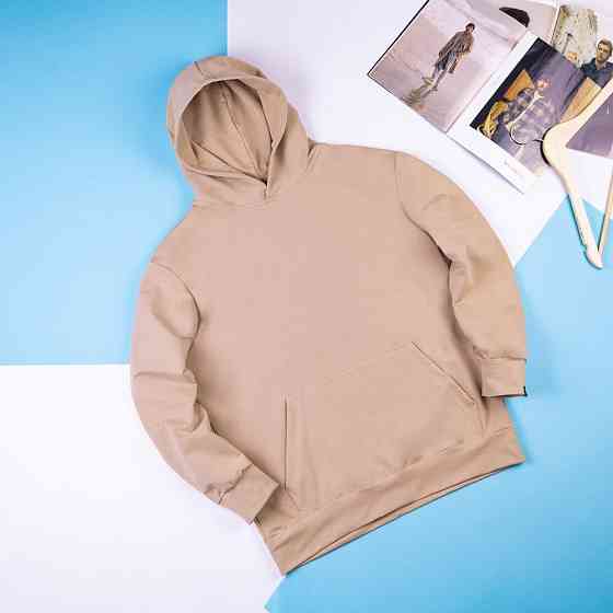 Чоловіче демісезонне худі з капюшоном бежеве Pobedov 001 Київ