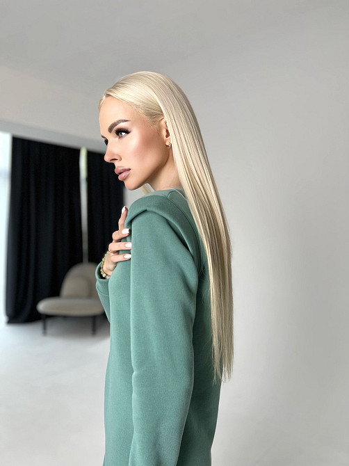 Теплое женское платье спортивное Cassie 50-52, Оливковый Киев - изображение 2