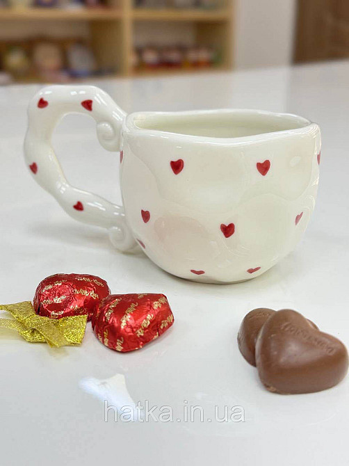 Чашка крухоль кераміка Olens "Міні сердечка" 300 мл 8030-423 Київ - фото 1