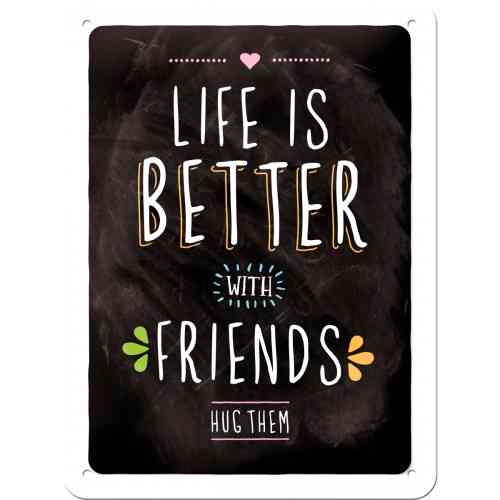 Табличка "Life is better with friends" Nostalgic Art (26200) Рівне