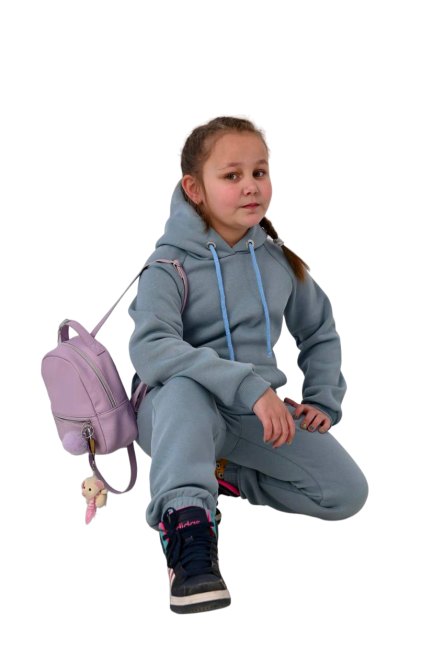 Спортивний костюм на флісі на дівчинку Блакитний 146 Харків - фото 4