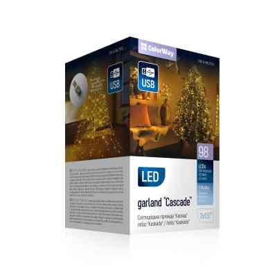 Гірлянда ColorWay Каскад LED 98 7 x 1.5 м 8 функцій (CW-G-98L71CU) Вінниця