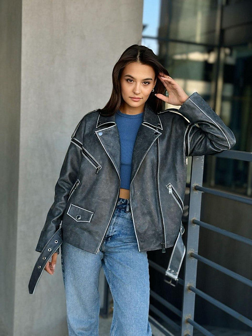 Жіноча шкіряна куртка косуха р 50 Харків - фото 6