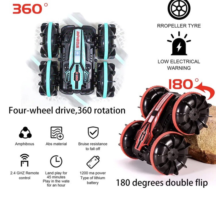Автомобіль на радіокеруванні, червона, автомобіль анфібія має вологозахист, вік 8+, розмір 115,4*14,5*7,5 см Київ - фото 3