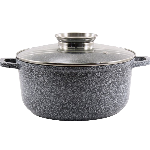 Каструля алюміній кругла 1,2л скляна кришка а/п Marble індукційне дно JB-A0316A-i Interos Житомир - фото 1