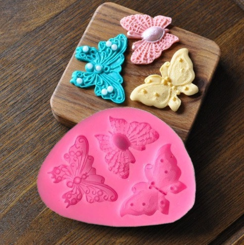 Молд силіконовий Метелики 93 на 70 мм рожевий Київ - фото 4