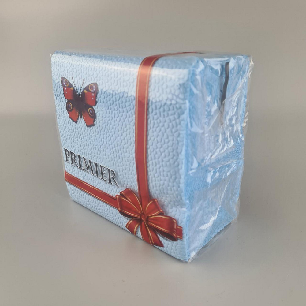 Одноразова Cалфетка 50лист Прем'єр 2-вух шарні синя 33х33 (1 пачка) Харків - фото 1