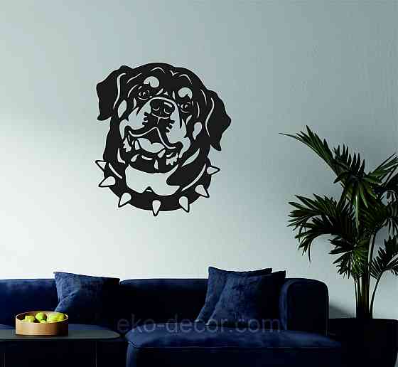 Декоративне настінне Панно  «Ротвейлер» , Декор на стіну 90*80 см, Чорний Київ