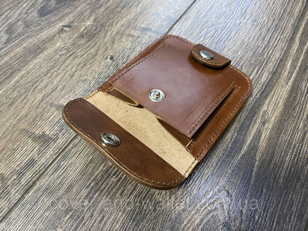 Компактный мужской кошелек коричневого цвета ручной роботы Lumberjack style Киев - изображение 3