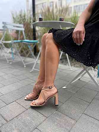 LIRIO Босоніжки жіночі капучино шкіряні LIRIO L0275/8073-72 літні на підборах / Стильні босоніж Коломыя