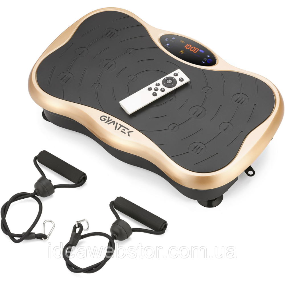 Виброплатформа Gymtek XP500 2D для дома с пультом управления и эспандерами вибротренажер для похудения фитнеса массажа золотистая Киев - изображение 12