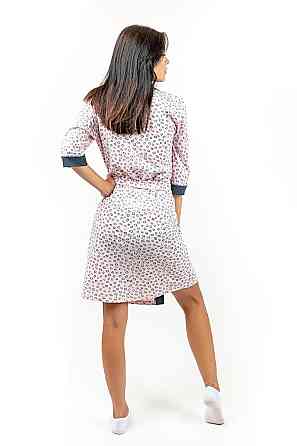 Спальный женский комплект пижама+халат, розовый , топ Крохатушка одяг Киев