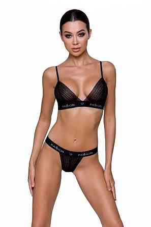 Комплект белья в сеточку GLAMISS SET black S/M - Passion Sex Aura Киев