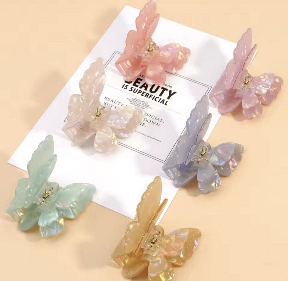 Заколка-крабік метелик з подвійними крильцями Сміла - фото 7