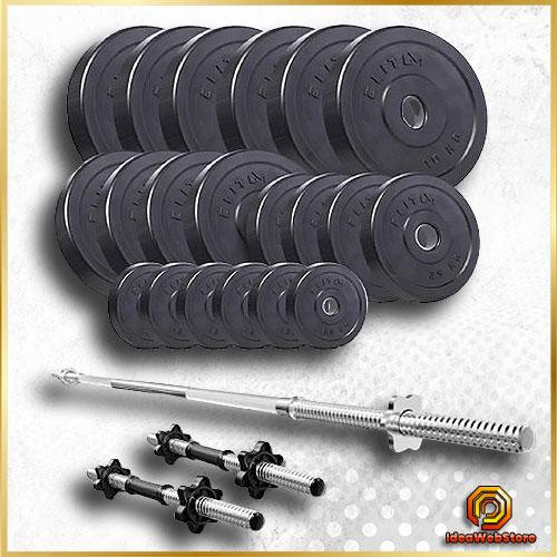 Комплект штанга и гантели Elitum Titan 109 кг набор для фитнеса силовых упражнений и тренировок дома Киев - изображение 1