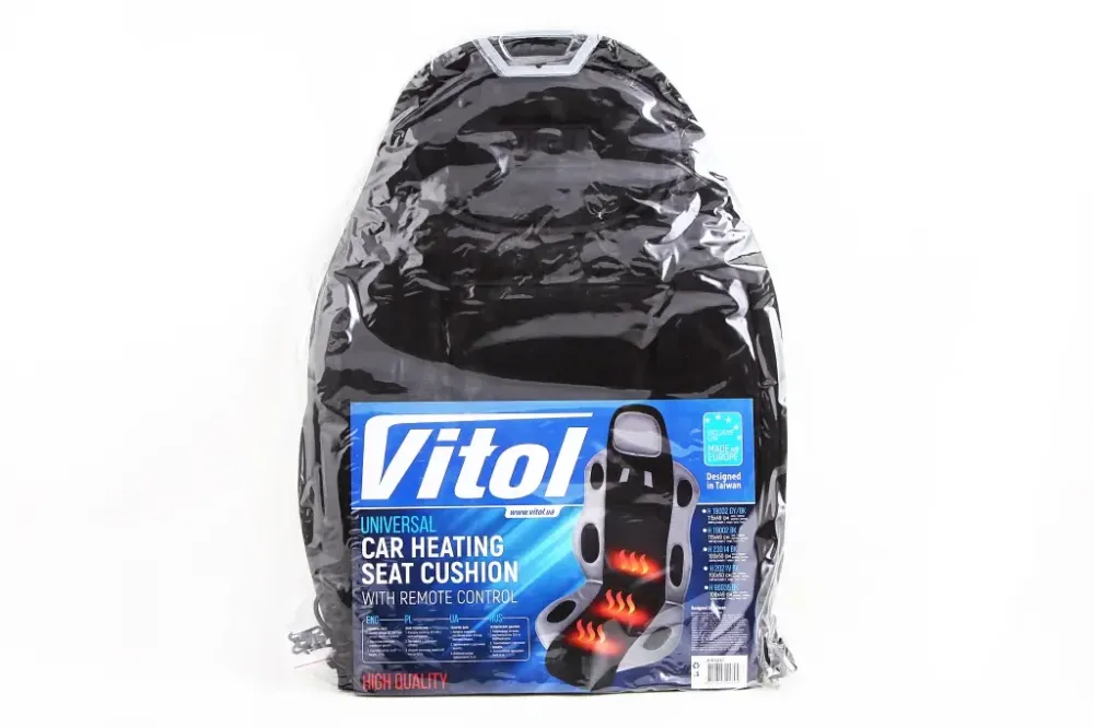 Накидка на сидушку з підігрівом Vitol 18x49sм чорний Вінниця - фото 2