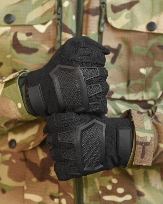 Перчатки тактичні M-Pact чорний із гумовими вставками Одеса - фото 6