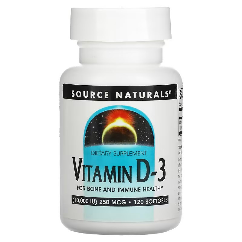 Вітамін D-3 Source Naturals Vitamin D-3, 10,000 IU (250 mcg), 120 Softgels Луцьк - фото 1
