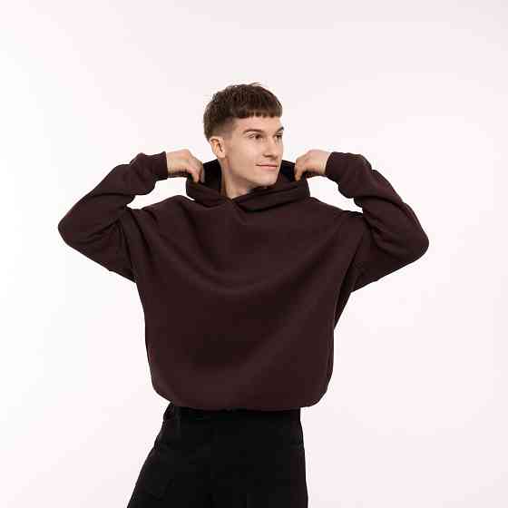 Шоколадное худи оверсайз мужское Pobedov Urbanist. Худи шоколадное мужское зима Киев