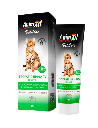 Фітопаста AnimAll VetLine Urinary для попередження захворювань сечовидільної системи у котів, 100 г Київ