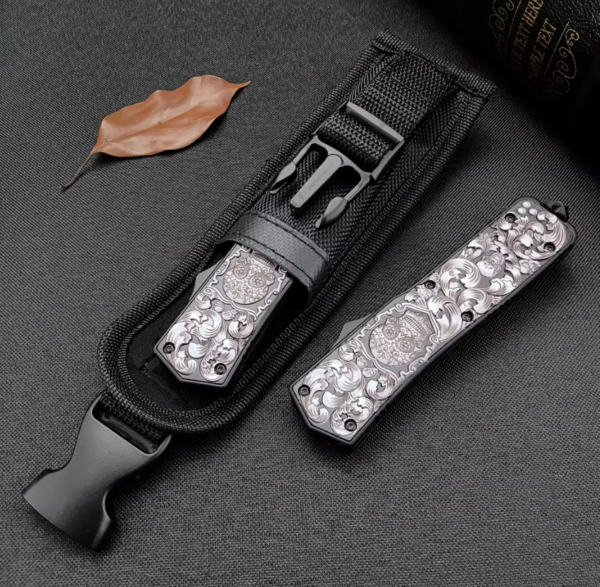 Ніж викидний фронтальний MicroTech 360 Skull Дніпро - фото 4