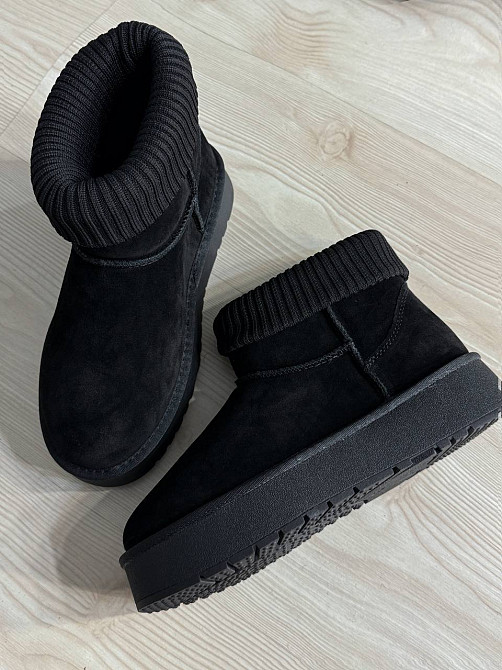 Угги женские Hengji 56-1 с манжетом носком на высокой подошве черные, 37, 24 см Киев - изображение 15