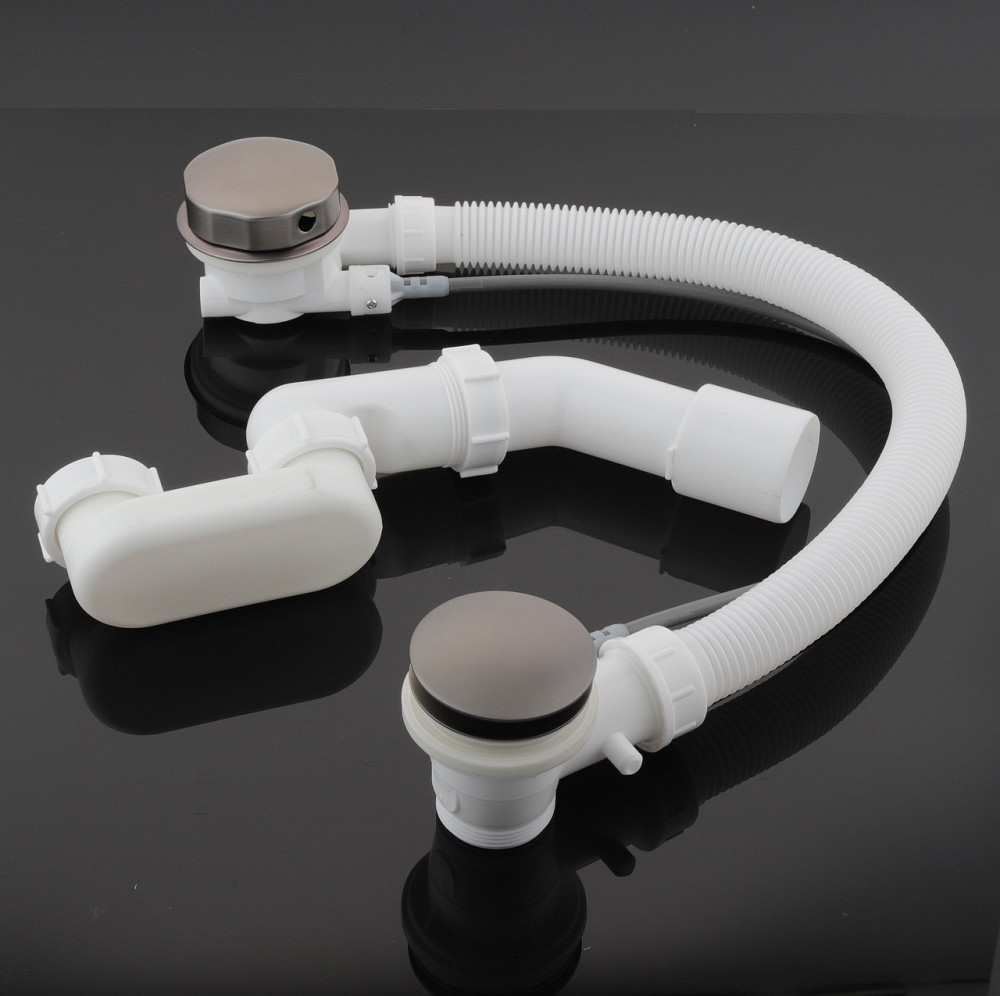 Сифон для ванни Koer BD-04-07 1 1/2" напівавтомат з переливом, без ревізії (верх цвета графит) (KR5444) Чернівці - фото 3