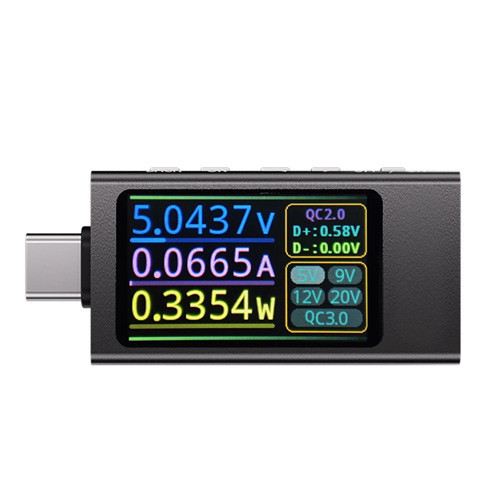 USB тестер KWS-X1 Type-C 4–30 В 12 А QC PD PPS для вимірювання струму, напруги та потужності Київ - фото 1