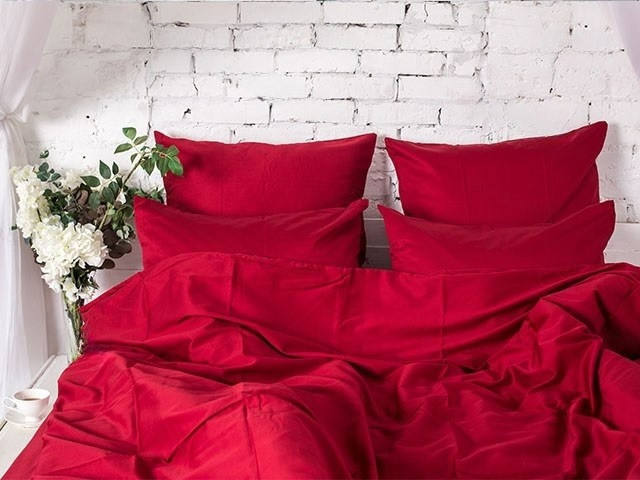 Ecotton Комплект постільної білизни Ecotton полуторний 150х215 см однотонний червоний Коломыя - изображение 1