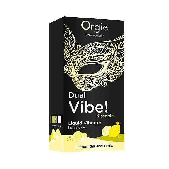 Рідкий вібратор Orgie Dual Vibe! Lemon Gin And Tonic Kissable Liquid Vibrator, 15 мл Sex Aura Київ