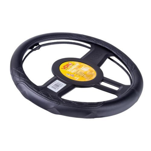 Чохол на кермо VLOD-L2163 BK M чорний, шкіра, один шов, без обробки Харків - фото 4