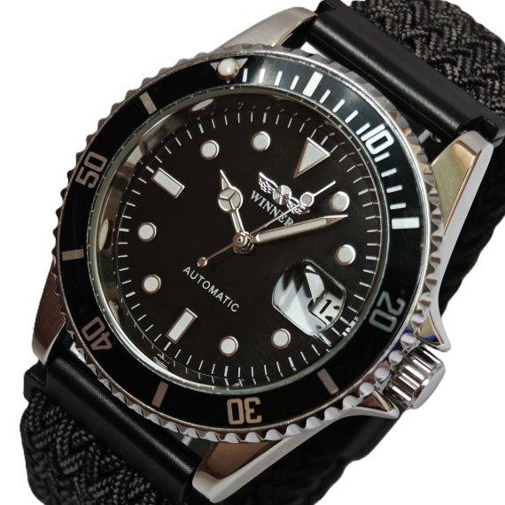 Годинник чоловічий механічний наручний Winner Basel Nylon (2 ремінці) Вінниця - фото 3