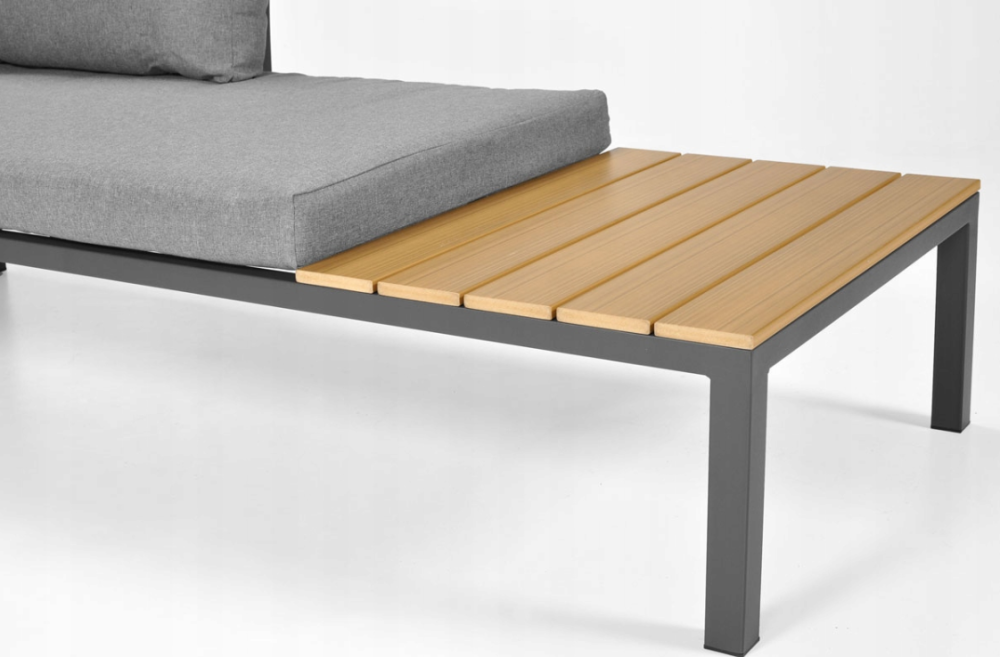 Комплект садових меблів LAGOS (кутовий диван + столик) зі сталі, з подушками, Сірий (Польща) Київ - фото 6