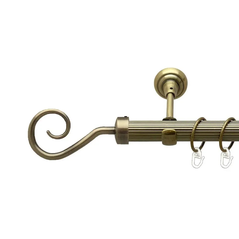 Карниз Orvit Гак металевий однорядний відкритий рифлена труба кільце металеве Антик 25 мм 200 см (00-00017594) Львов - изображение 1