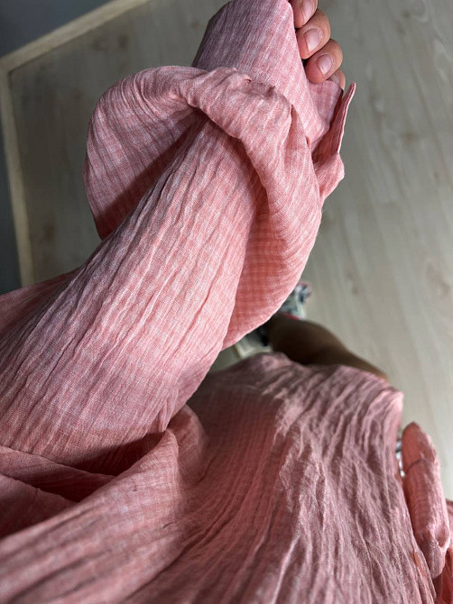 Костюм жіночий Xingyue 318-3 мусліновий у клітинку сорочка оверсайз і спідниця-шорти, рожевий, one size Київ - фото 18