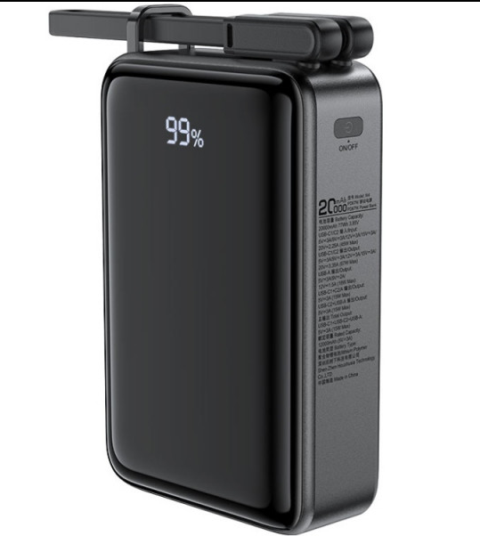 УМБ Acefast 20000mAh 67W PD3.0 20В/3.35A Type-C, USB-A, with cable, Li-ion M4 Black Киев - изображение 1