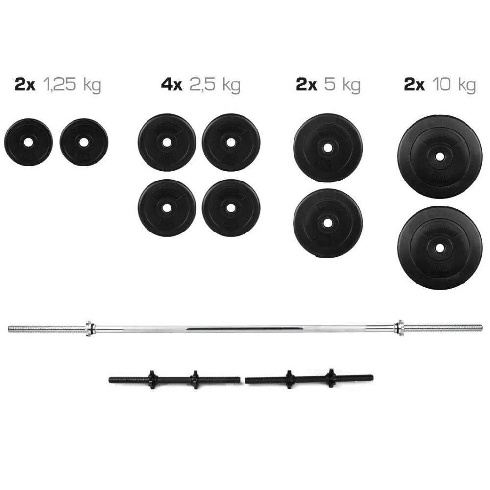 Комплект 52 кг | Штанга складальна 1.8 м пряма + Гантелі 45 см розбірні Київ - фото 2