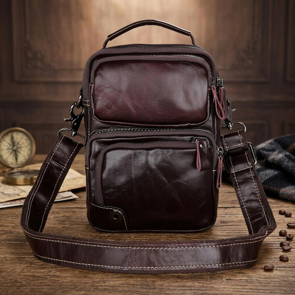 Сумка мужская Vintage 14435 Коричневая Киев - изображение 14