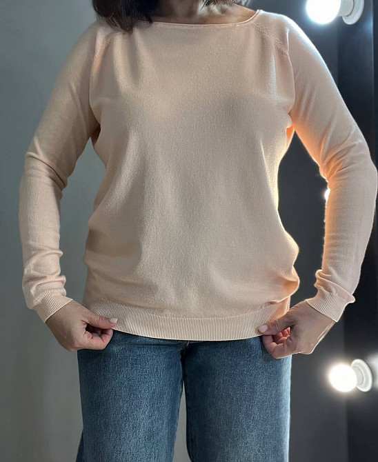 Джемпер жіночий ACCORDDREAM 9377 тонкий светр простий базовий однотонний, персиковий, one size Київ - фото 3
