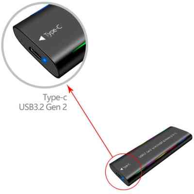 Карман внешний Dynamode M.2 SSD NVMe/SATA combo USB3.2 GEN2 Type-C aluminium black (DM-CAD-SSD10) Винница