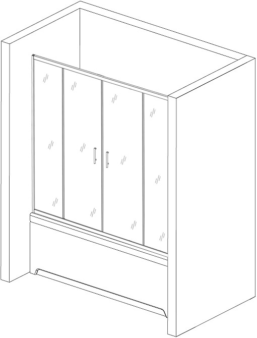 Шторка для ванної BRDA 150FS BRAVO (2уп.) Тернопіль - фото 7