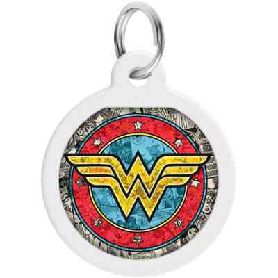 Адресник для животных WAUDOG Smart ID с QR паспортом "Чудо-женщина 2", круг 25 мм (0625-1013ru-eng) Винница