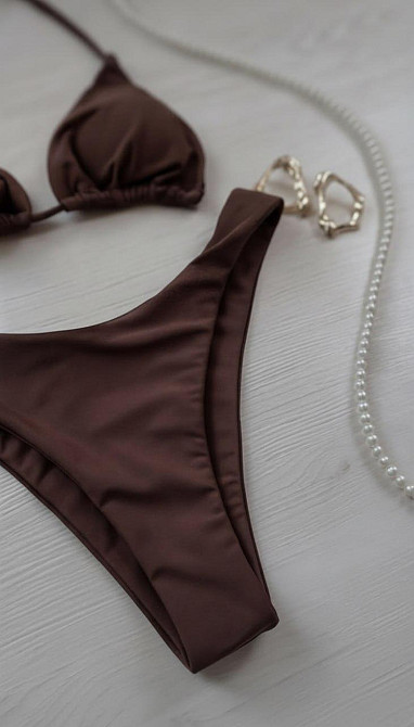 Женский стильный трендовый купальник из плотного микродайвинг Шоколад, 44 Одесса - изображение 5