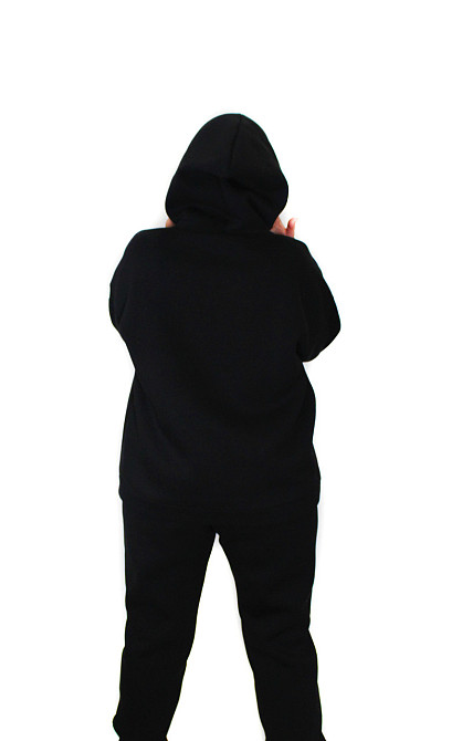 Женский спортивный теплый костюм на флисе батал Черный р 4XL/5XL Харьков - изображение 3